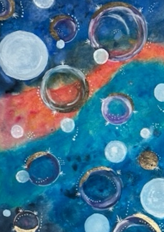 ©"Bubbles Beneath the Ocean Waves at Sunset"